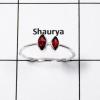 Ring Size-9 Beautiful Garnet Cut D - MNM438 Newly Design Cut Light Weight Solid 925 Sterling Silver Minimalist Ring